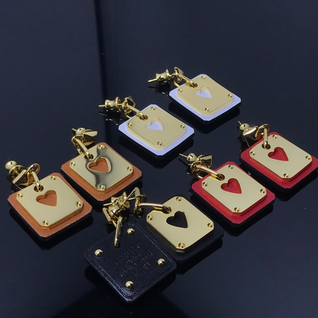 Hermes As De Celine Red Earrings