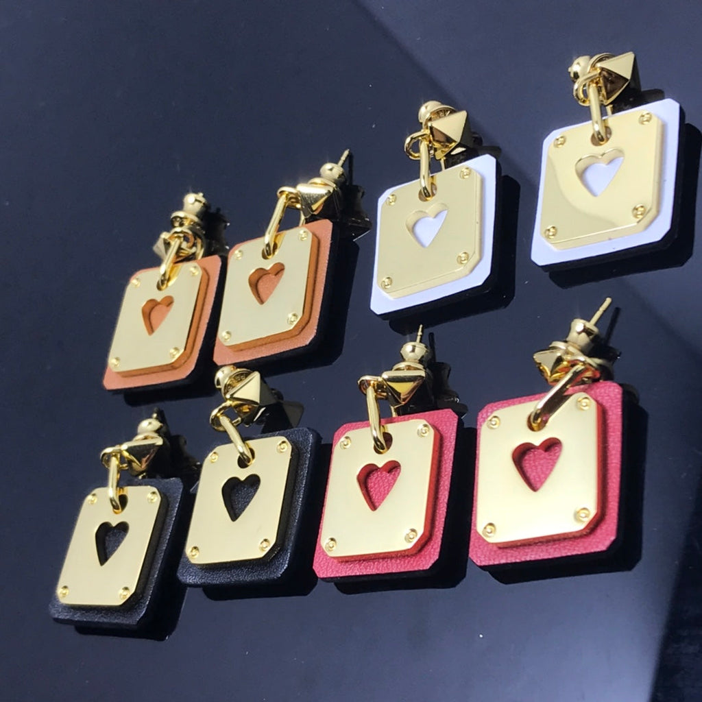 Hermes As De Celine Red Earrings