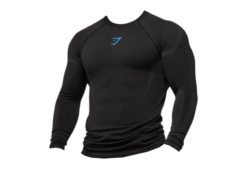 Gymshark Onyx 5.0 Seamless Long Sleeve T-shirt Black/Onyx Grey