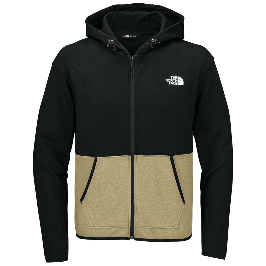 The North Face Men's Khaki Stone/TNF Black Double-Knit Full-Zip Hoodie