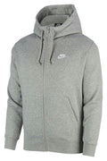 Nike Sportswear Club Fleece Full-Zip Hoodie Dark Grey Heather/Matte Silver/White