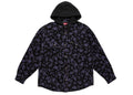 Supreme Quilted Lined Hooded Velvet Snap Shirt