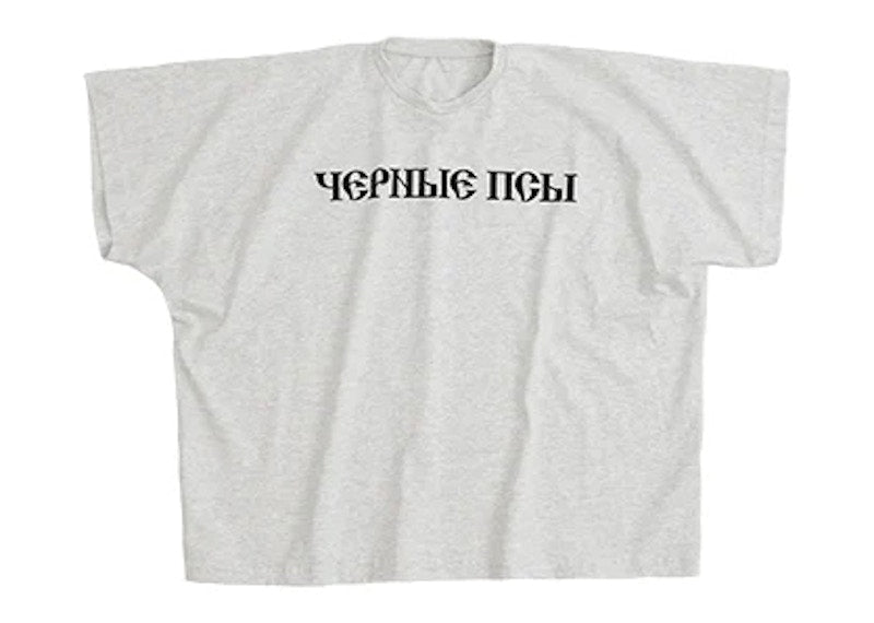 Yeezy Gosha Black Dogs T-shirt Heather Grey