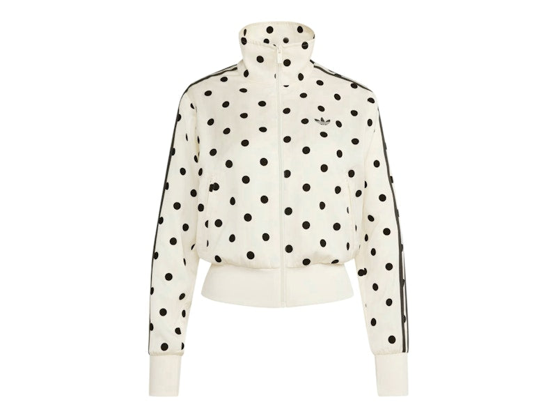 adidas Women's Satin Polka Dots TT Track Jacket Off White