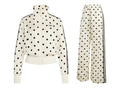 adidas Women's Satin Polka Dots TT Jacket/Pant Set Off White